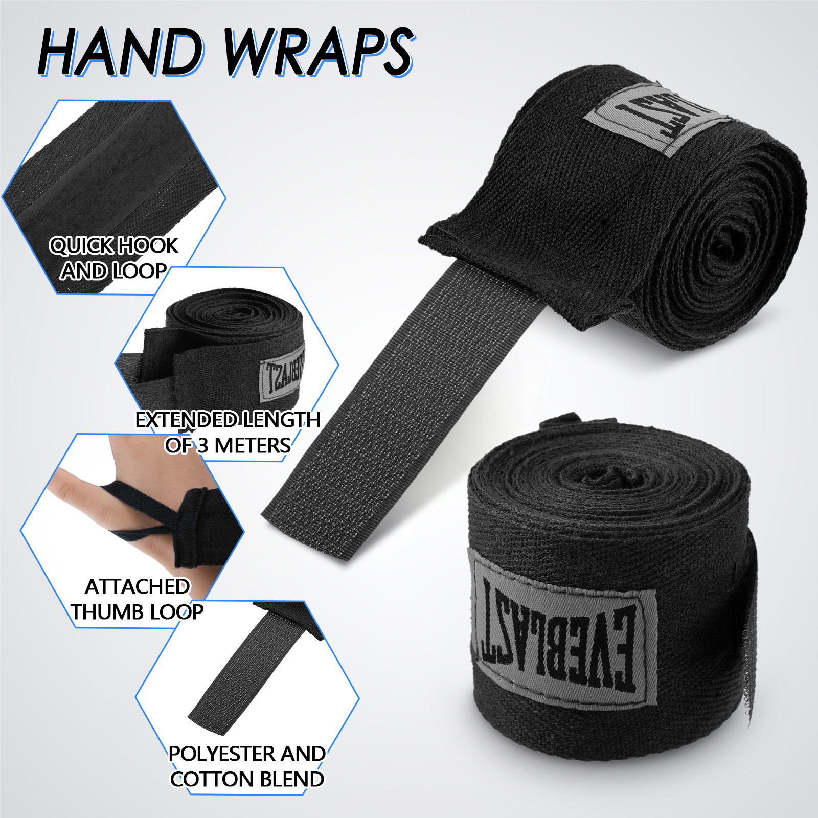 Wrist Wraps Fitness - Perban tinju katun pembungkus tangan lembut