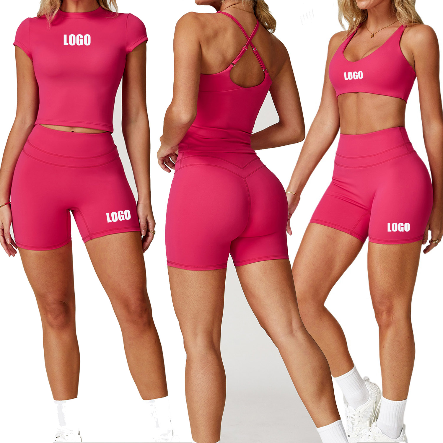 Yoga Fitness Logo - Setelan yoga punggung ketat penggilingan wanita