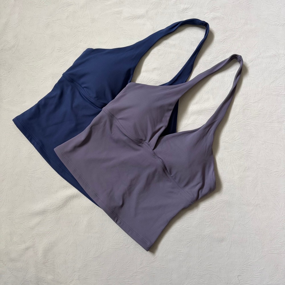Rompi Yoga V-neck dengan Banta - Yoga Fitness Logo ulasan dan harga