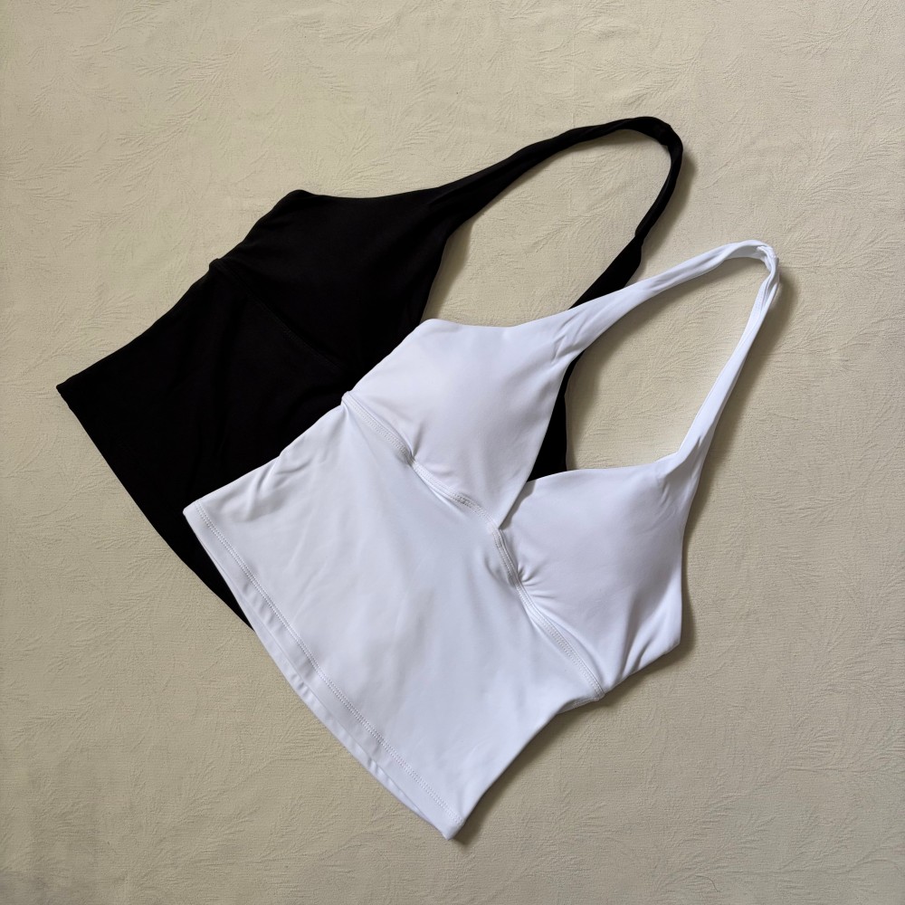 Rompi Yoga V-neck dengan Banta - Yoga Fitness Logo ulasan dan harga