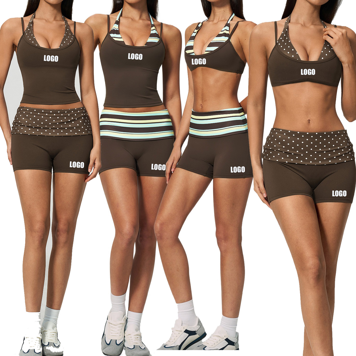 Set Olahraga Wanita Dua Potong - Yoga Fitness Logo ulasan dan harga