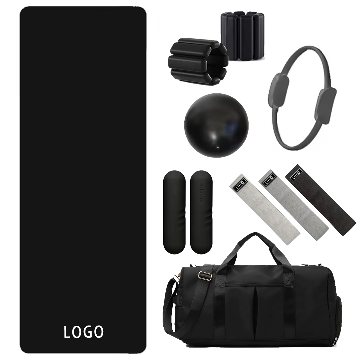 Set Perlengkapan Fitness denga - Yoga Fitness Logo ulasan dan harga