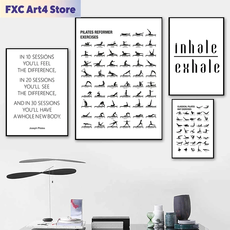 Poster Bagan Latihan Pilates T - Yoga Fitness Pilates ulasan dan harga
