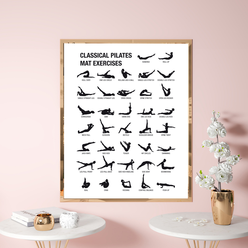 Poster Bagan Latihan Pilates T - Yoga Fitness Pilates ulasan dan harga