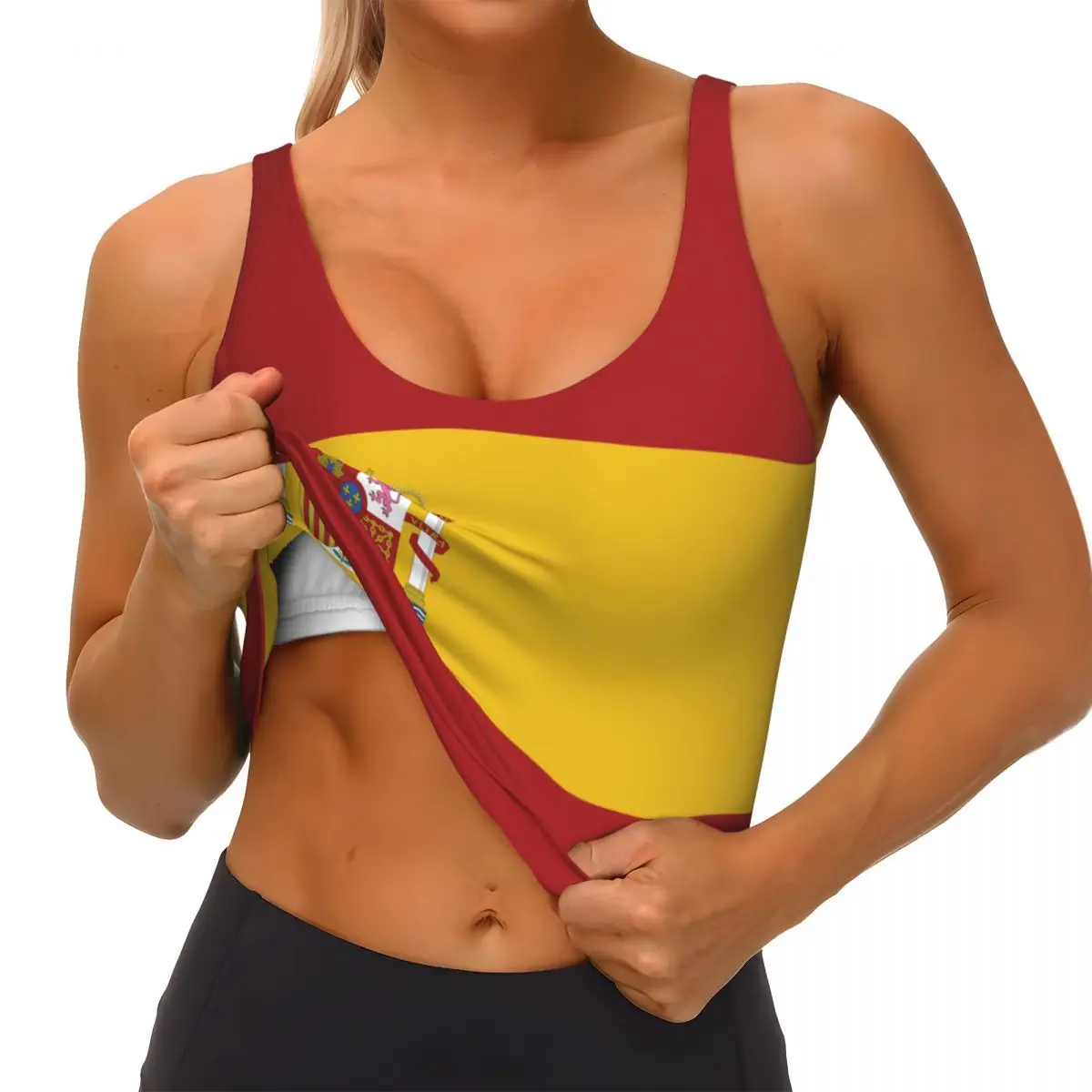 Atasan Dasar Bendera Spanyol A - Yoga Fitness Women ulasan dan harga