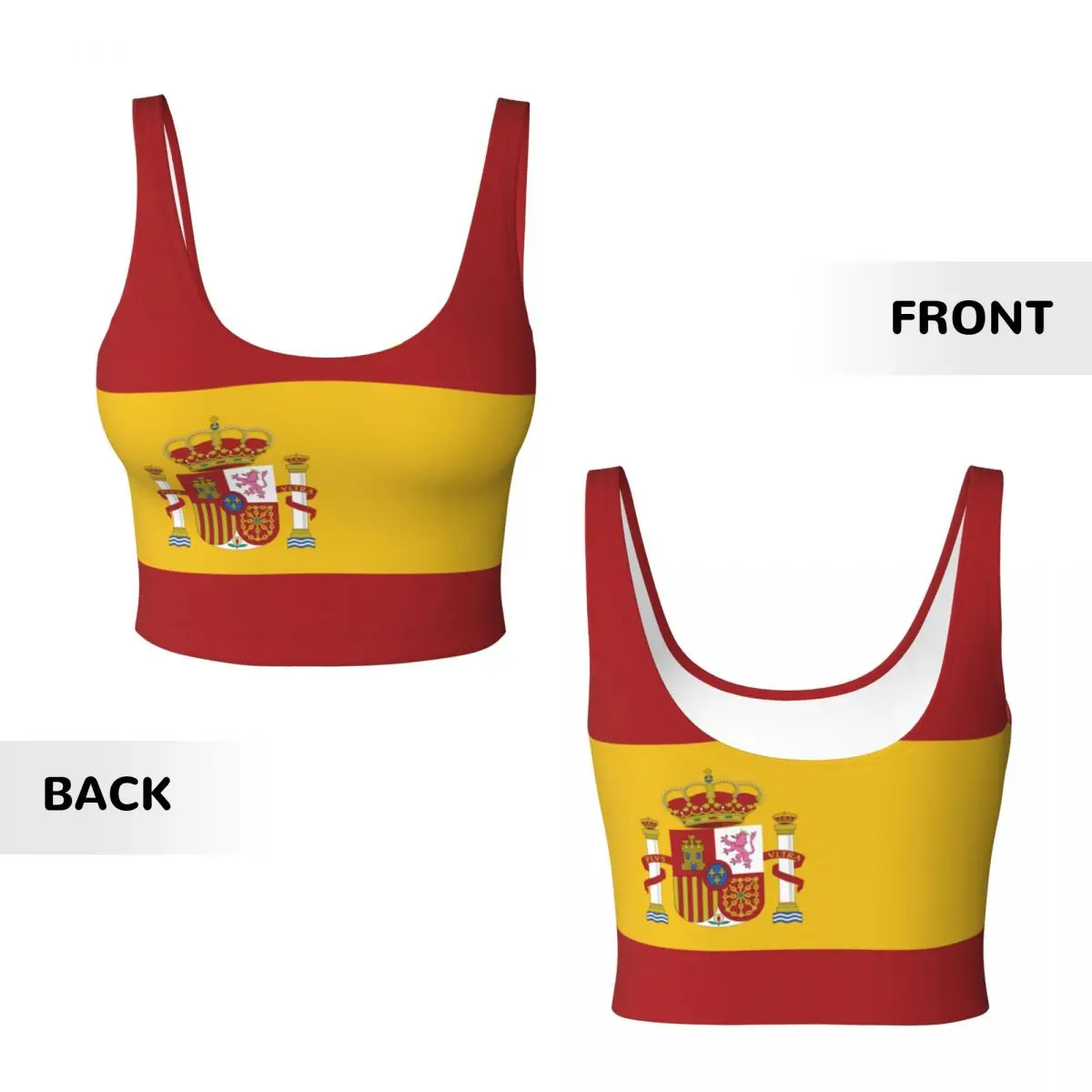 Atasan Dasar Bendera Spanyol A - Yoga Fitness Women ulasan dan harga
